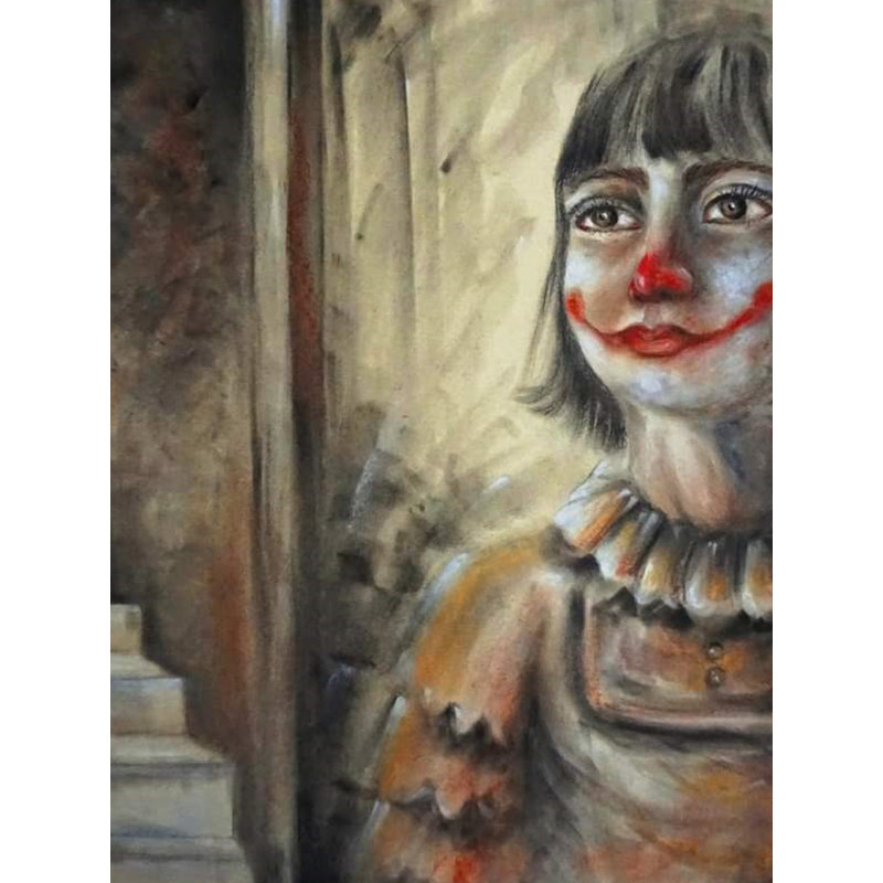 Beaucoup de rêves dans les yeux | Gris anthracite et pastel sur papier | Par Anindita Dey