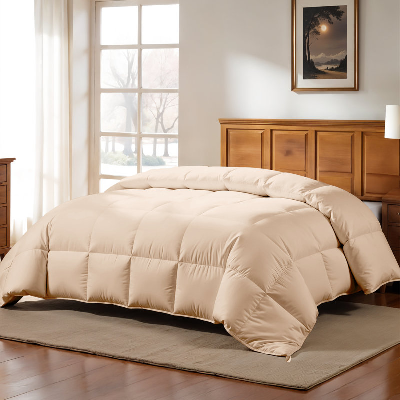 All Season Microfiber Down Alternative Corner Tabs Duvet Insert, Queen/Full, Beige