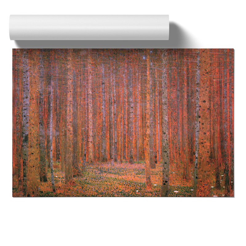 Pine Tree Forest by Gustav Klimt - No Frame Painting, 42cm H x 59cm W x 0.1cm D