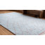 Tapis bleu moderne en laine noué à la main à motif géométrique Zigzags-1878822942