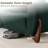  87" Upholstered Sherpa Boucle Sofa With Ottoman - Modern Couch Set with Solid Wood Legs-1374883078
