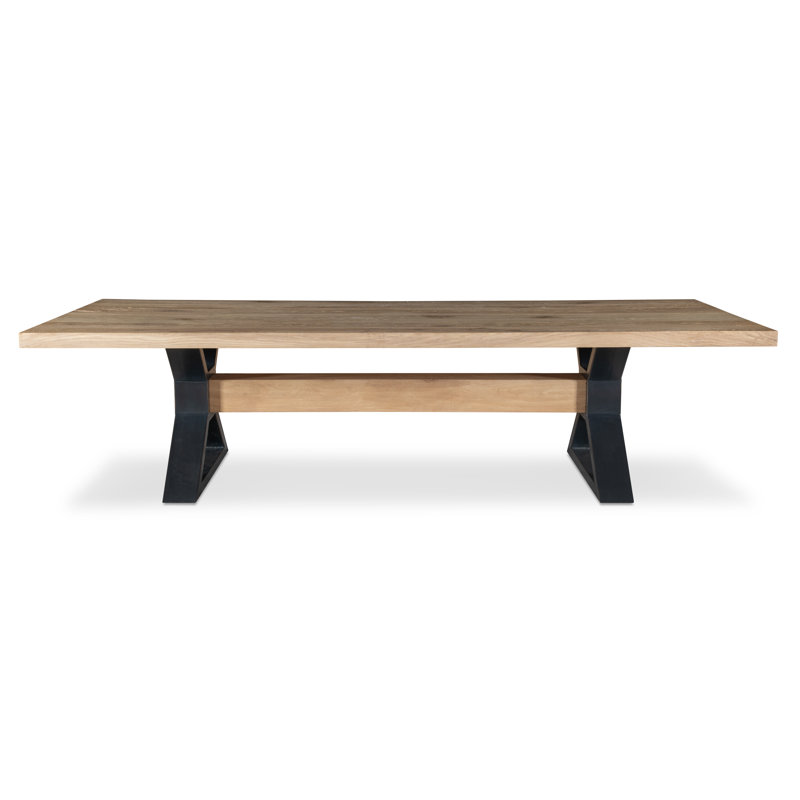 Open Sky Solid Oak Dining Table, 30" H x 120" L x 46" W, Natural