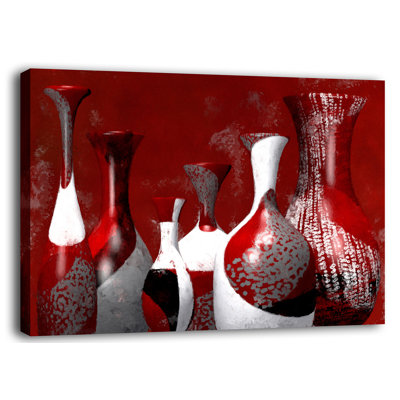 " Vivacious II Red Black White Contemporary Modern " by Staci Maxwell