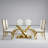 7-Piece Modern Glass Dining Table Set with 6 Faux Leather Chairs-891624460