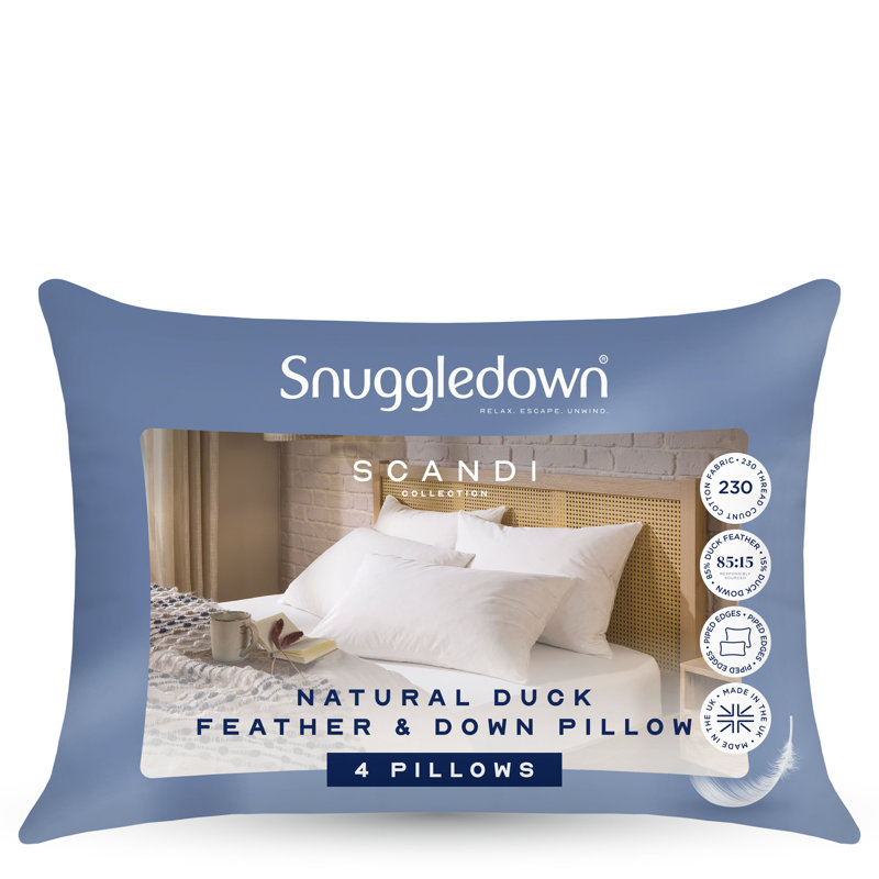 Scandinavian Duck Feather & Down Medium Support Back Sleeper Pillow