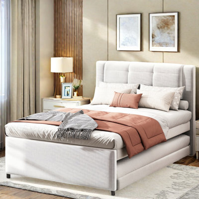 Tadi Upholstery Platform Bed with Multifunctional Trundle