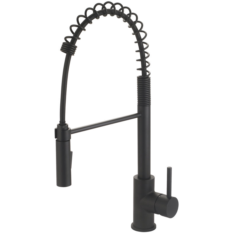 Olympia Faucets I2V Pull Down Kitchen Faucet, Matte Black