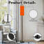 Lampe sur pied en tissu de toile de ramie orange à intensité variable moderne avec télécommande et pédale abat-jour abat-jour haut lampadaire pour salon chambre bureau