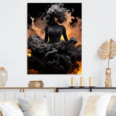 Chic Noir Fashion Deep Grace - Dior Metal Wall Art