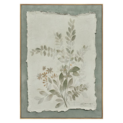 Flowers on Paper II Canvas Wall Art - 20" x 28" - Dark Wood Frame