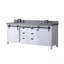 Ensemble de meuble-lavabo double 80 po x P 22 po avec comptoir en quartz gris et robinet-252664758