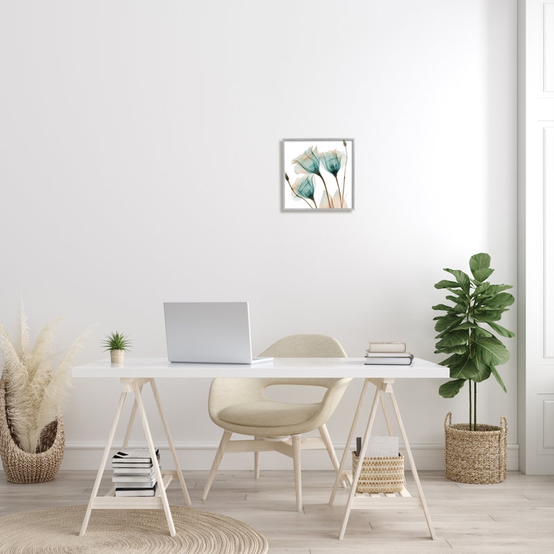 Gray Framed Botanical Floral Photography Wall Art, 12" x 12"