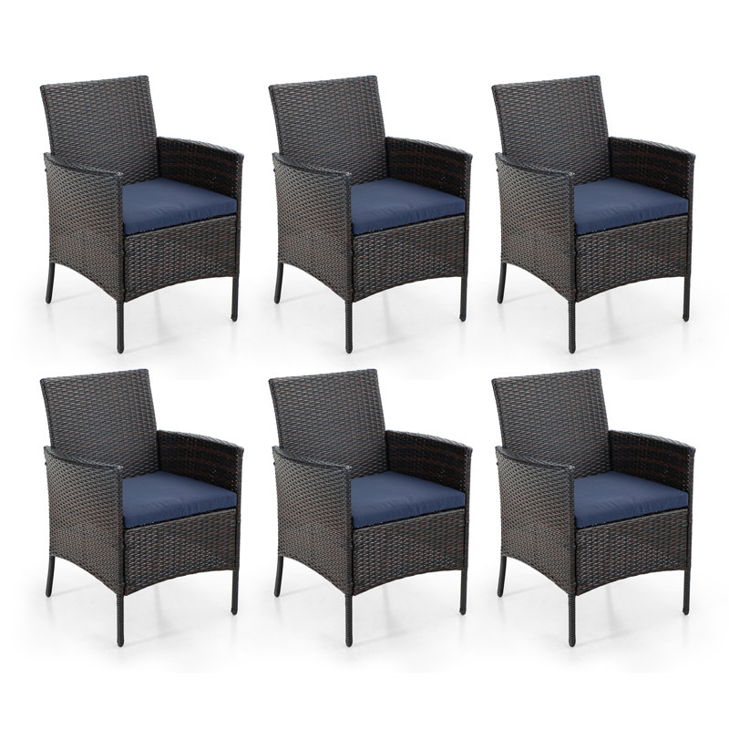 Leonard Premium All-Weather Wicker Outdoor Dining Armchair with Cushion