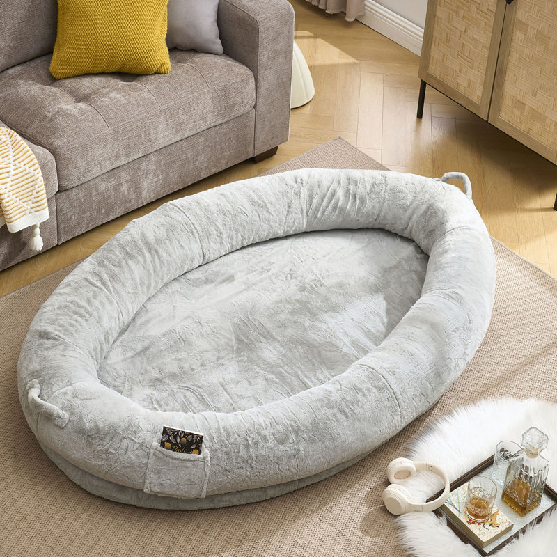 Memory Foam Dog Bed, Light Grey, 9.8" H x 69.6" W x 39.4" D