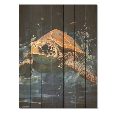 Sea Turtle Journey - Animal côtier sur bois