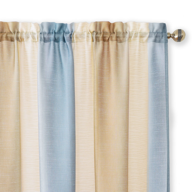 Orion Semi Sheer Curtain Single Panel, 50"W x 84"L, Rose Quartz/Serenity, Synthetic