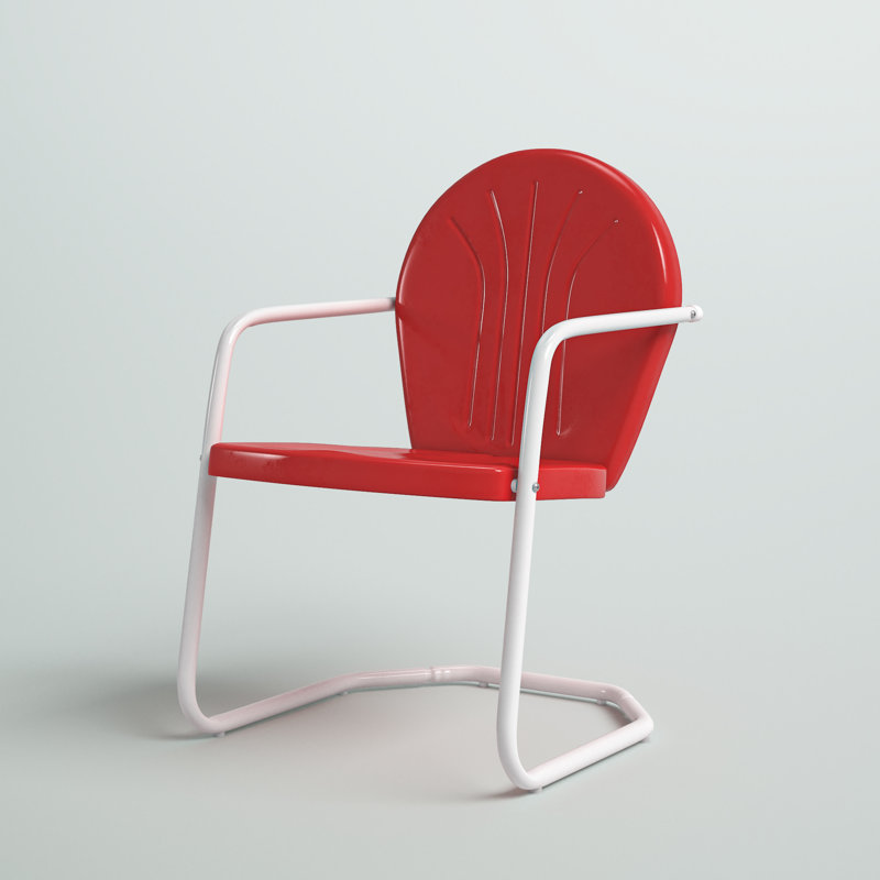 Fauteuil de patio Burley, Rouge vif lustré
