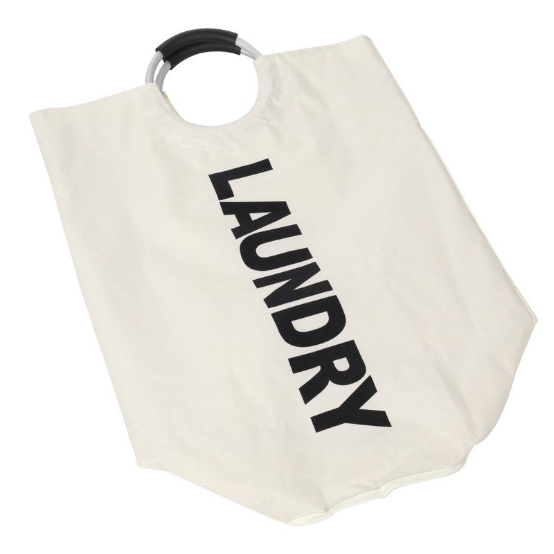 Chaela 600D Oxford Cloth + EVA Laundry Bag, Beige/Black
