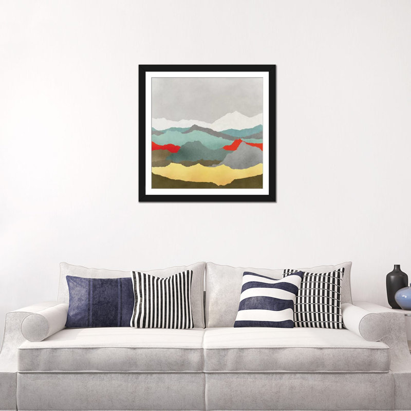 « vaste plains i », impression sur toile, H 16 po x l 16 po x P 1 po, Papier d'art encadré noir, Blanc