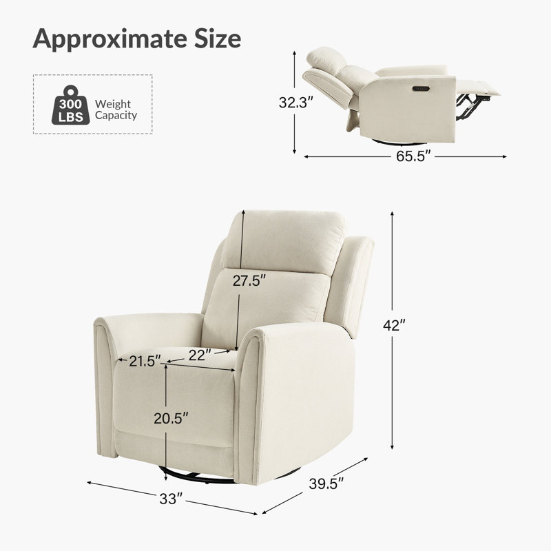 Ensemble de 2 fauteuils inclinables électriques Tyrita, Gris