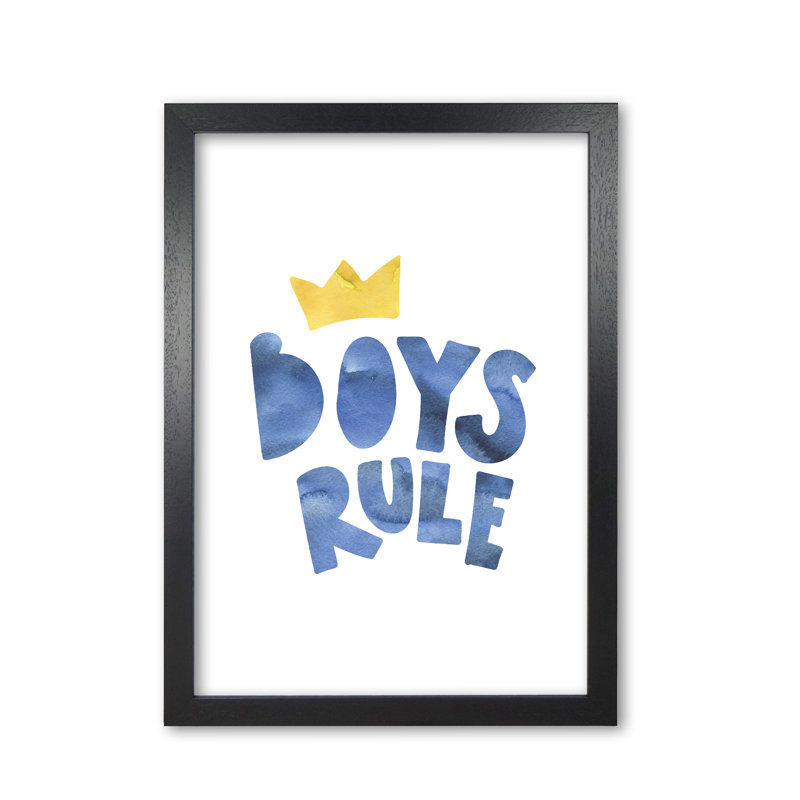 Boys Rule - Painting, 60 cm H x 42 cm W x 5 cm D, Black Grain Frame