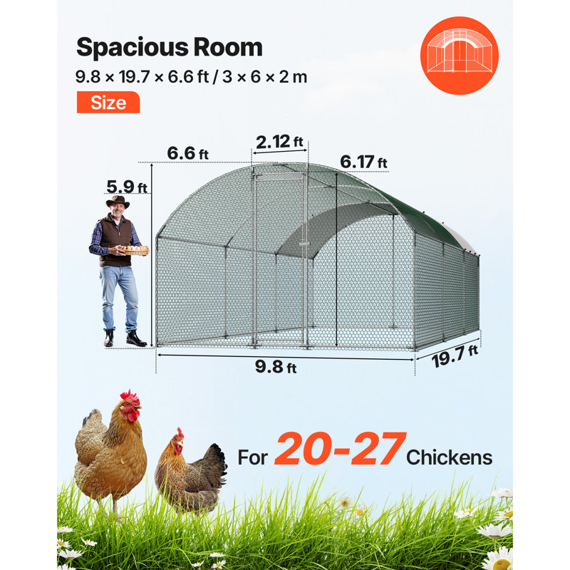 Cage à lapin 118,11 x 236,22 x 78,74 po, enclos en cuivre gris avec ventilation