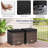 2 Pieces Patio Ottomans, Patiojoy Hand-woven Side Table With Removable Cushion & Hidden Storage Space, Multifunctional Storage Box, Seat For Patio, Backyard, Poolside