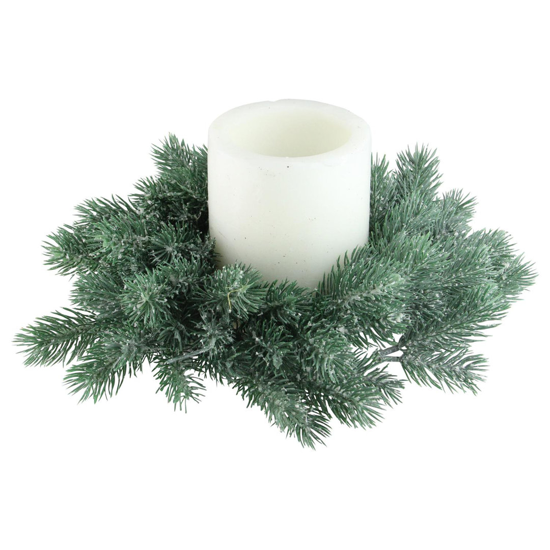 Traditional Frosted Green Pine Decorative Christmas Wreath - 12-Inch Unlit Northlight Seasonal
