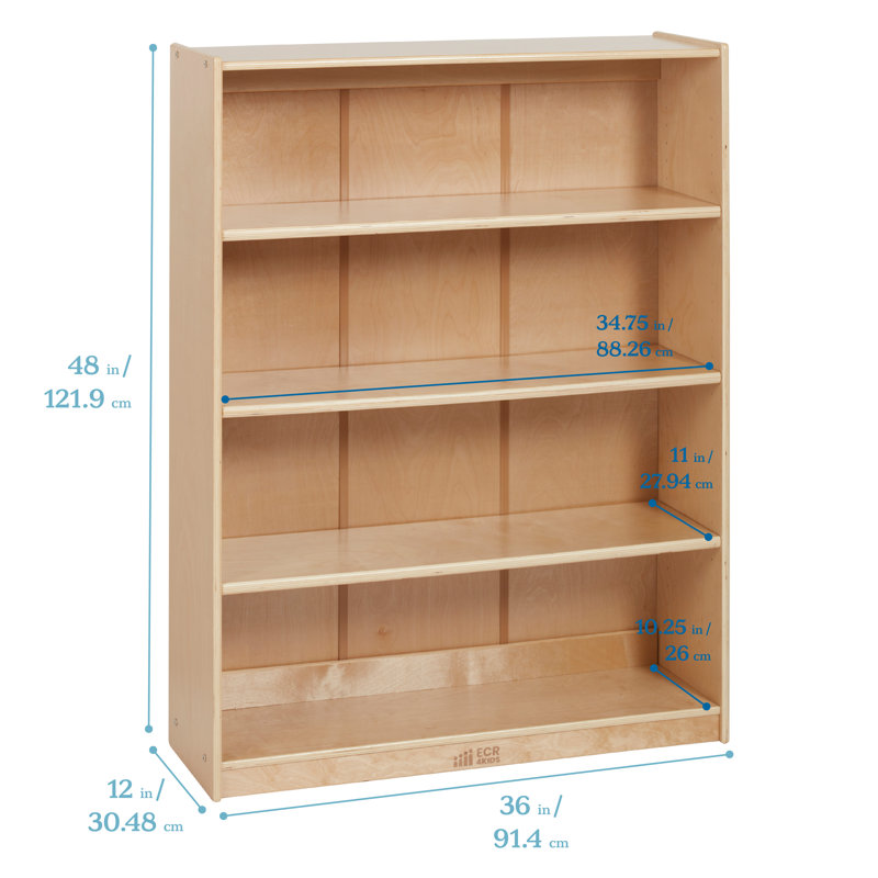Bibliothèque ECR4Kids Classic, 48 po, tablettes réglables, Naturel