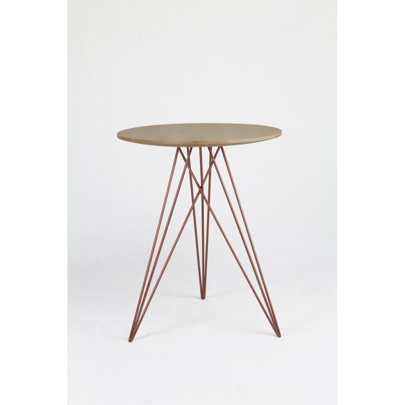 Hudson Solid Wood Top End Table, Maple, Rose Copper