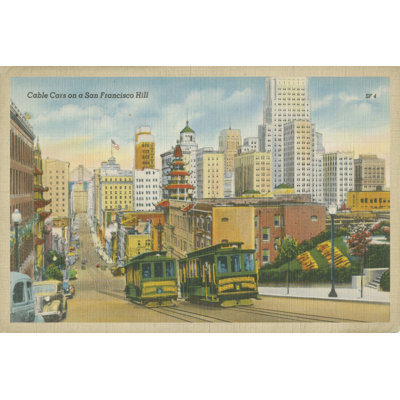 San Francisco - Cable Cars - Wrapped Canvas Rectangle Print
