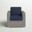 Fauteuil club en osier GRIS