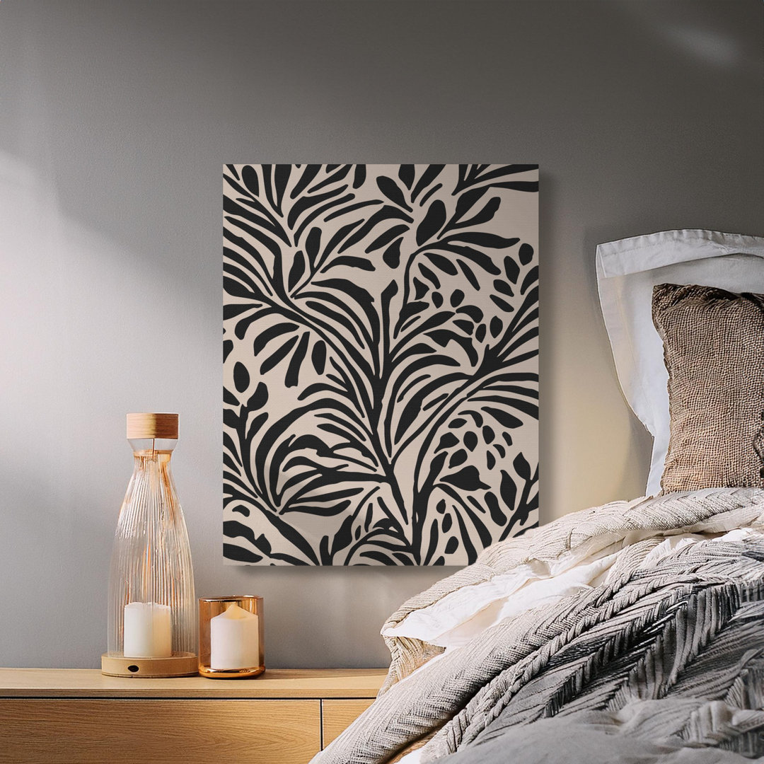 Modern Organic Leaves Canvas Wall Art