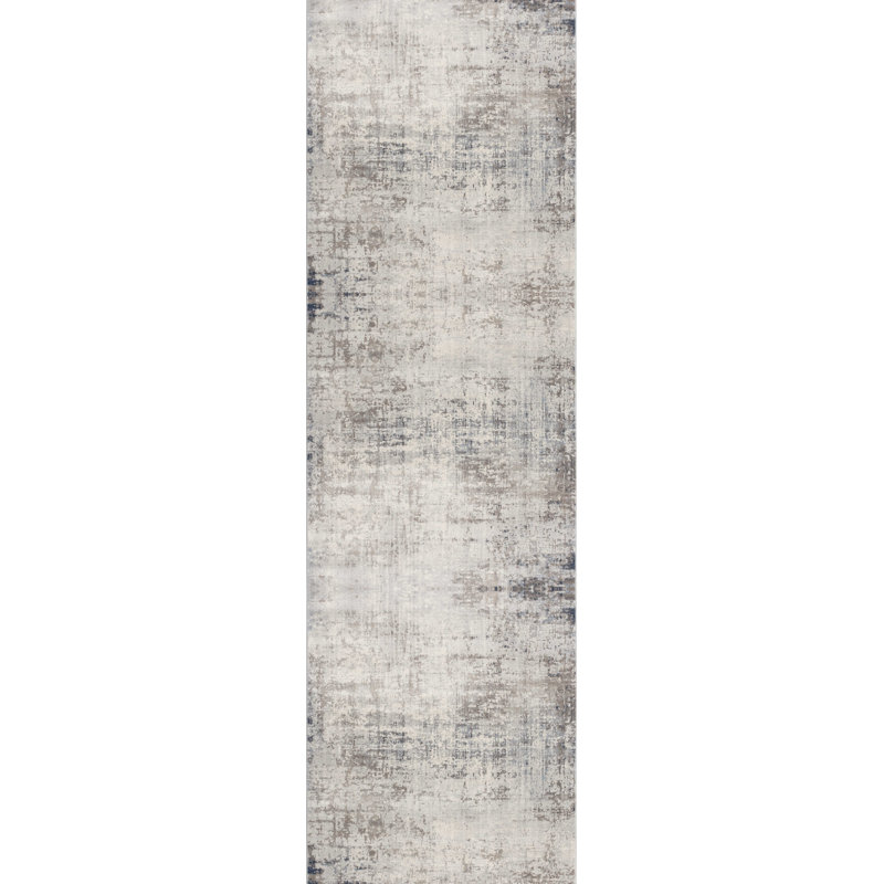 Rug Branch Maru 2' x 8' (2'3" x 8') Blue/Navy Abstract Indoor Runner Rug, Contemporary, Low Pile, Stain-Resistant Hallway Carpet - Entryway, Mudroom, Bedroom, and Kitchen