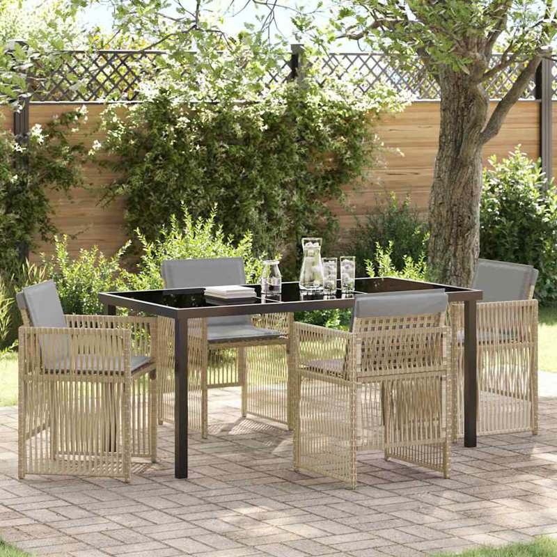 4 - Person Patio Dining Set Table,, 73cm H x 160cm W x 80cm D, Beige