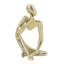 Figurine humaine abstraite en aluminium, or