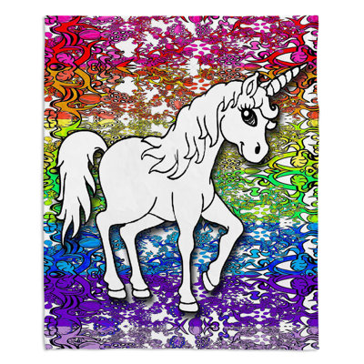  Jeté licorne arc-en-ciel