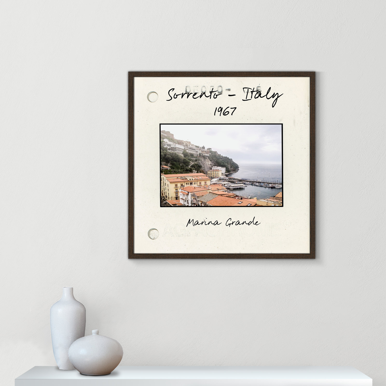 Ritona "Sorrento, Italy" Print, Walnut Single Picture Framed Paper, 27.5" H x 27.5" W x 0.75" D