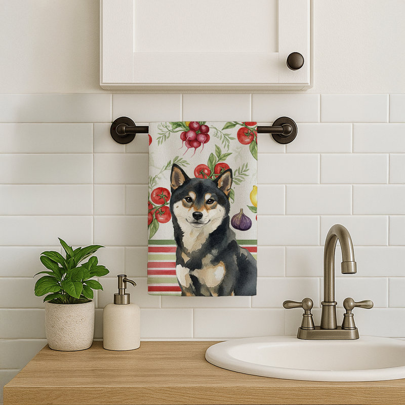 Torchon noir et brun clair Shiba Inu, Black/Tan Shiba Inu