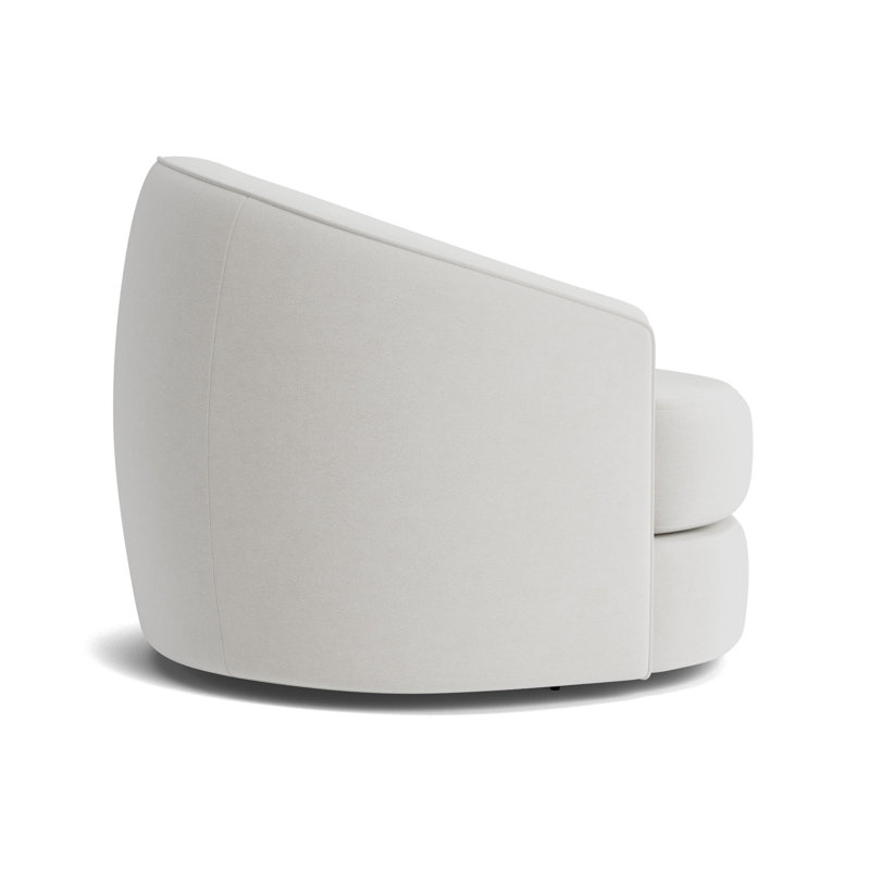 Giselle Full Swivel Chair, Performance Velvet - Silver