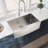 33"X21"X10" Sink - Stainless Steel, Single Bowl, Dent-, Rust & Stain- Basin Aspect, Easy To Maintain, , 16 Gauge, Brushed Nickel Style Surface Treatment Feature, Wipe, Gauge