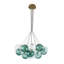 16 - Lustre à bulles en verre nervuré bleu clair-1875275240