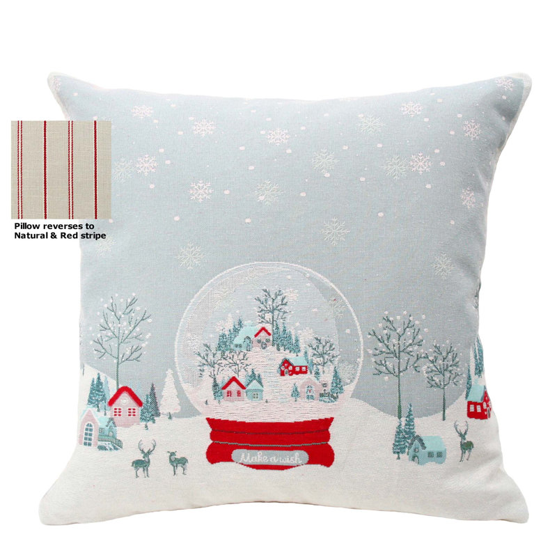 Cotton Blend Reversible Throw Pillow
