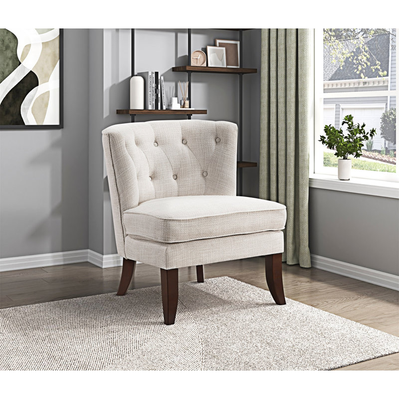 Fauteuil d'appoint capitonné à boutons Upholstery, Beige