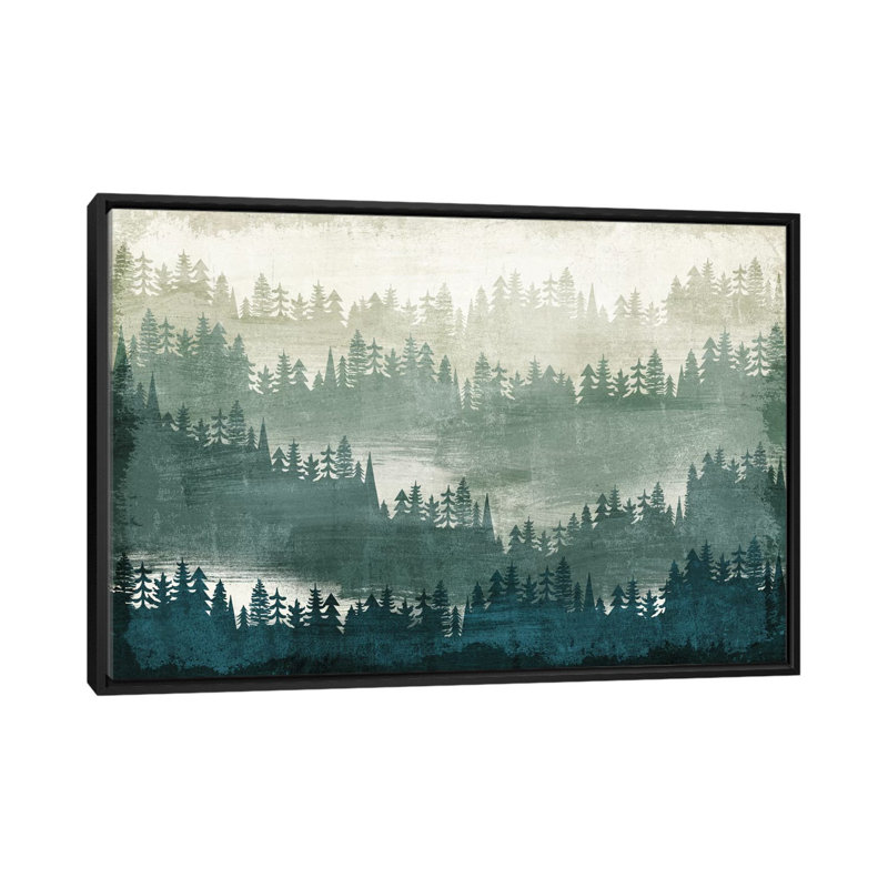 " Mountainscape I " by Michael Mullan, 18" H x 26" W x 1.5" D, Black Framed Canvas, No Mat
