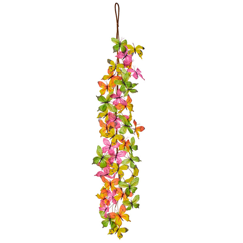 Guirlande 36 ", Vert, jaune et rose