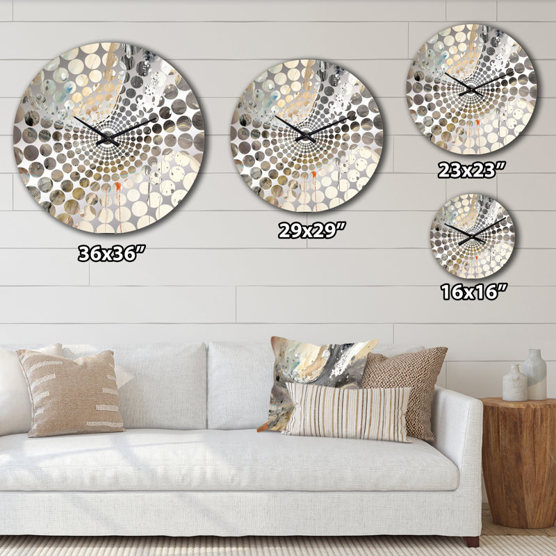 Horloge murale subtile Serenity Watercolor Waves I - Abstract Shapes, Petit