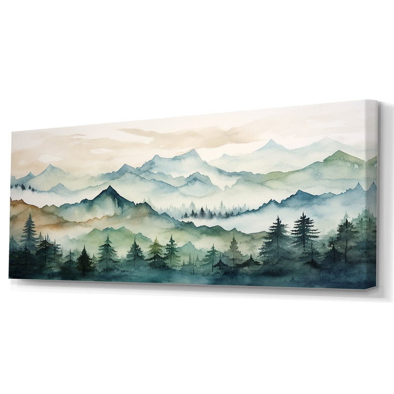 Sommet vert, montagnes du Japon - Art encadré au Japon, Toile tendue, H 28 po x l 60 po x P 1,5 po