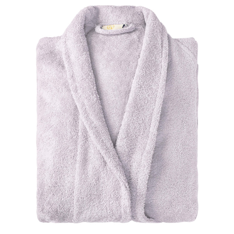 Peignoir mi-mollet en ratine 100 % coton avec poches Finnian, TG, Lilas