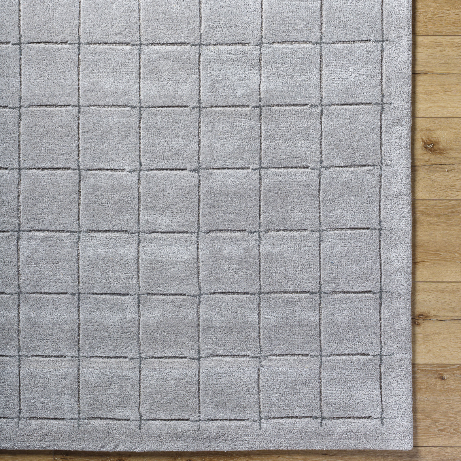 Mallory Handmade Wool Gray Rug, Rectangle 2' x 3'